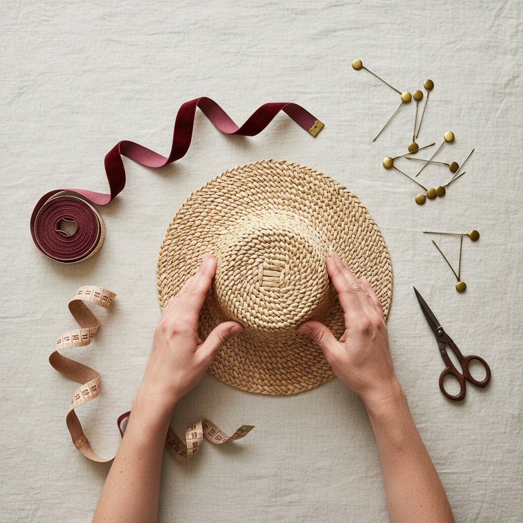 Millinery workshop with traditional tools